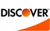 The Discover brand logo, featuring black text with an orange circle replacing the letter